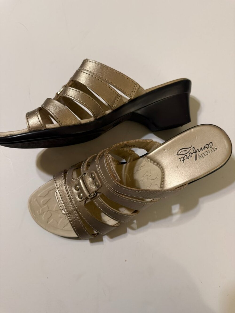 Strictly Comfort Metallic Gold Women's Sandals